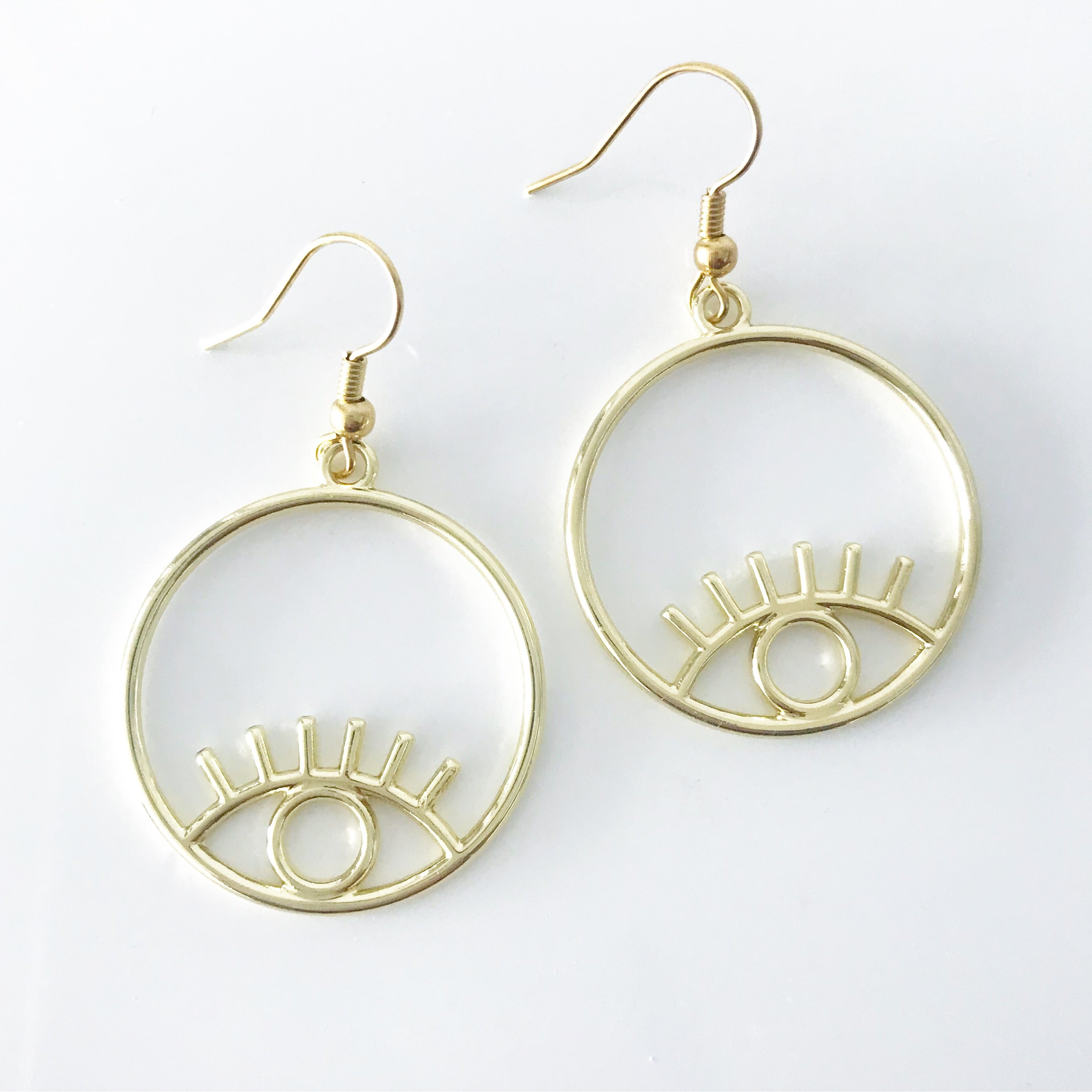 Circle Evil Eye Earrings