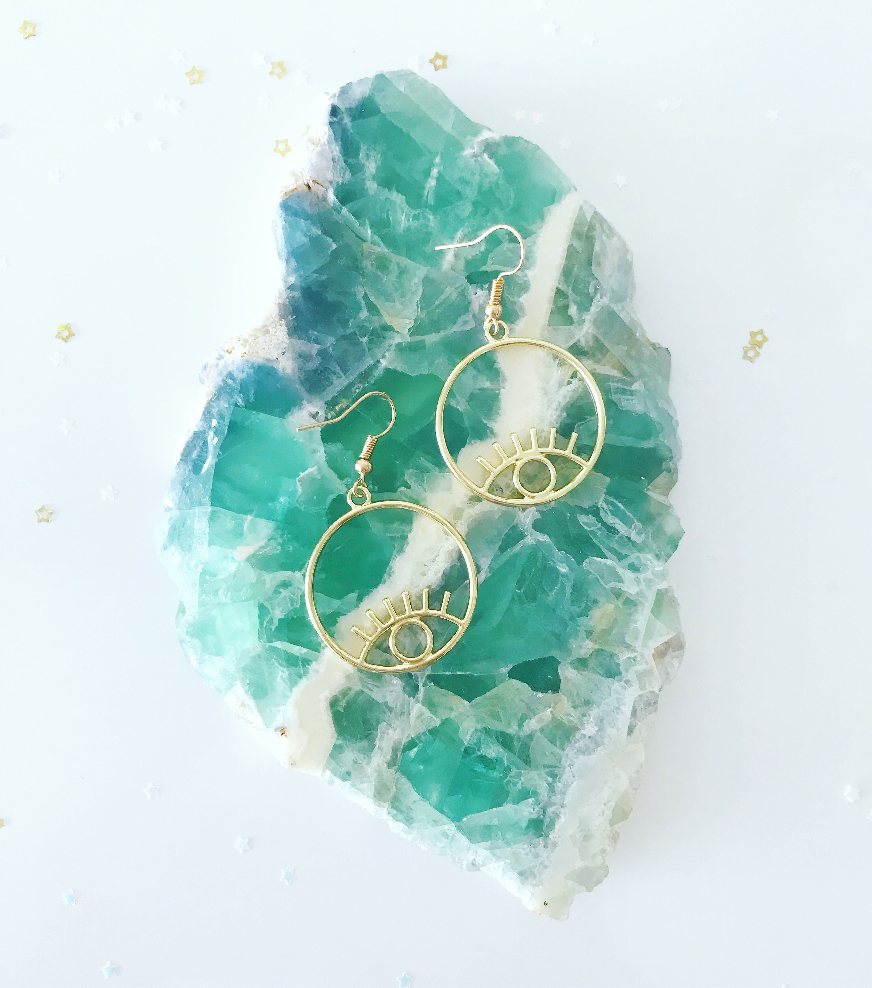 Circle Evil Eye Earrings